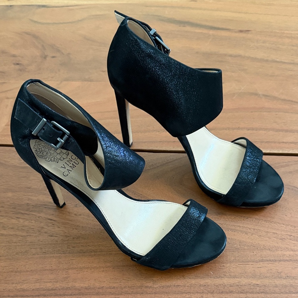 Vince Camuto Black Strappy High Heel Sandals